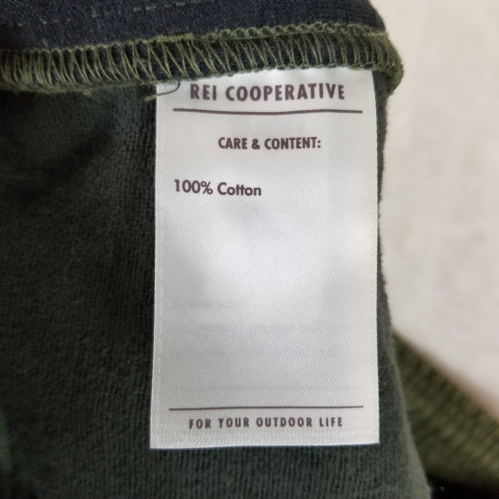 REI Co-op‎ Jogger Pants Mens Medium Olive Green Quilted Cotton Drawstring 266s - Picture 4 of 7